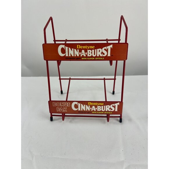 Vintage Dentyne CinnABurst Gum Wire Display Rack Red Metal 2-Tier Bonus Pak - Picture 1 of 8